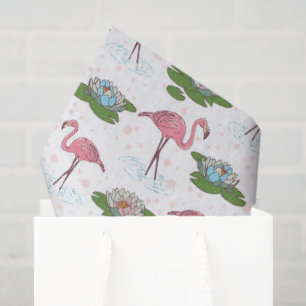 papel de seda con estampado floral de flamenco ros