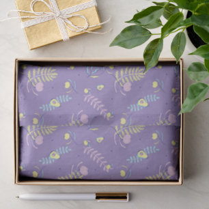 Papel de seda con estampado floral morado