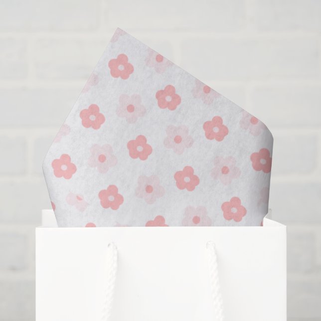 Papel de seda con estampado floral rosa (Bolsa de regalo)