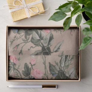 Papel de seda con estampado floral tradicional