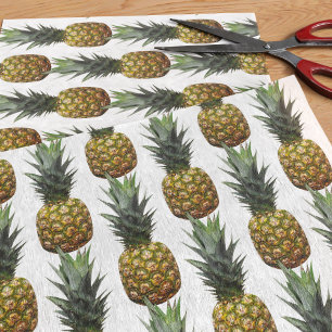Papel de seda con estampado tropical de piña