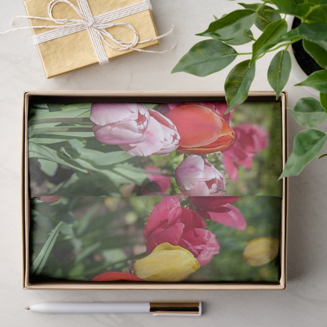 Papel de seda con foto de tulipanes (Regalo )