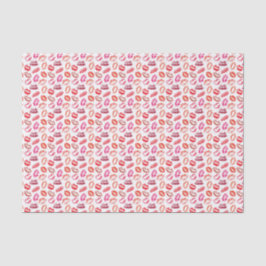 Papel de seda con huella de beso de lápiz labial