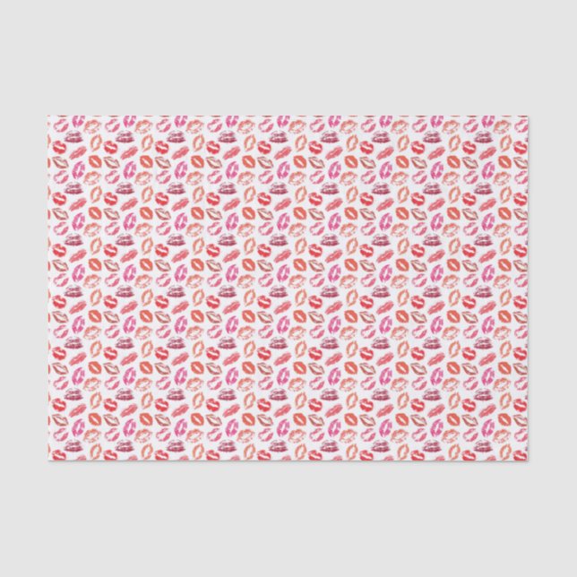 Papel de seda con huella de beso de lápiz labial (Anverso)