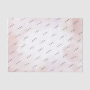 Papel de seda con lavado de acuarela rosa y logoti