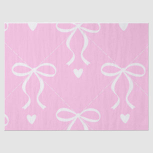 papel de seda con lazo coquette rosa y blanco