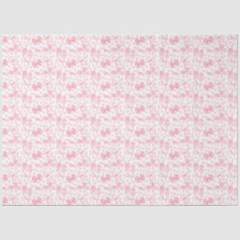 Papel de seda con lazos y puntos rosados