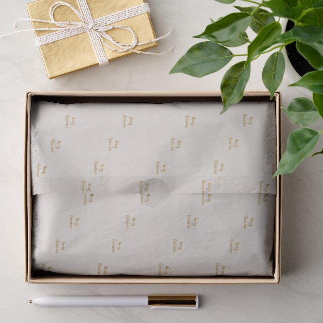 Papel de seda con letra dorada elegante de Feliz N (Regalo )