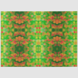 Papel de seda con manchas naranja rosa verde limón