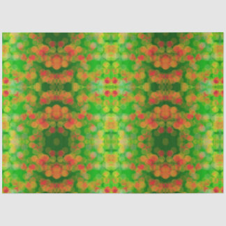 Papel de seda con manchas naranja rosa verde limón