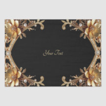 Papel de seda con marco de oro elegante