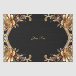 Papel de seda con marco de oro elegante