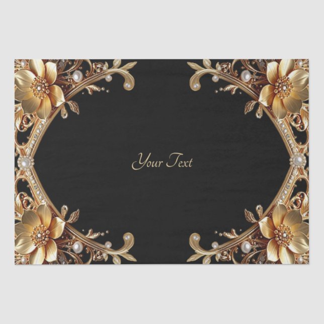 Papel de seda con marco de oro elegante (Anverso)