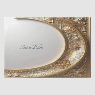 Papel de seda con marco dorado ornamentado