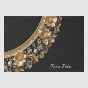 Papel de seda con marco dorado ornamentado