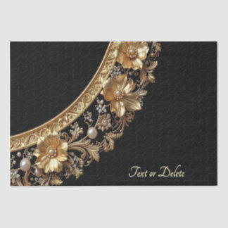 Papel de seda con marco dorado ornamentado