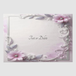 Papel de seda con marco floral rosa