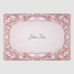 Papel de seda con marco floral rosa