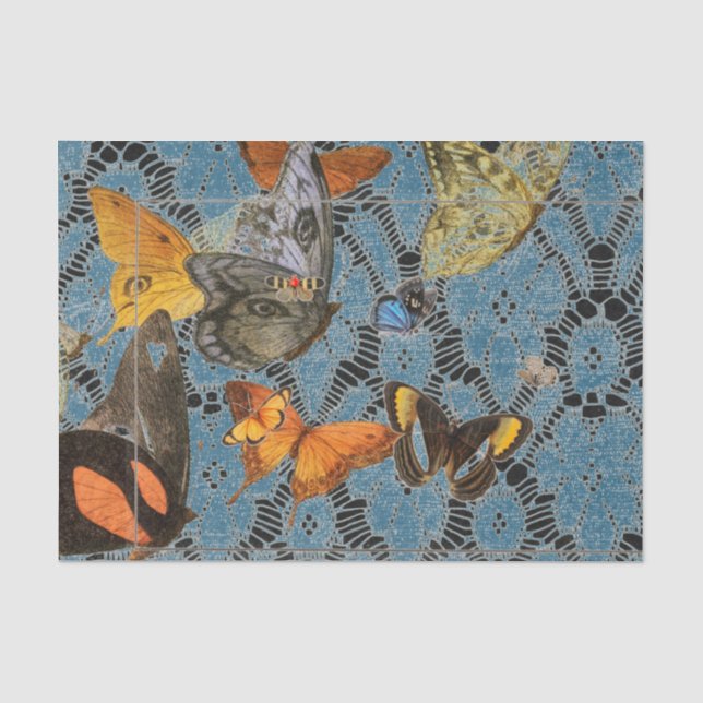 Papel de seda con mariposas en encaje (Anverso)