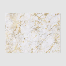 Papel de seda con mármol blanco y dorado para deco