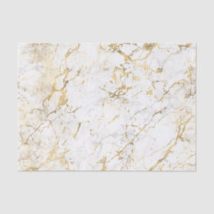 Papel de seda con mármol blanco y dorado para deco
