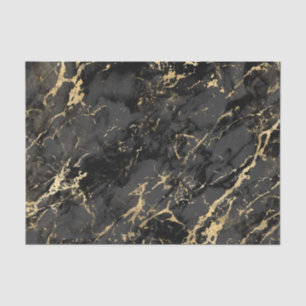 Papel de seda con mármol negro y dorado