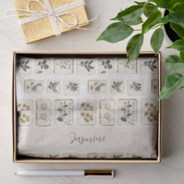 Papel de seda con monograma de nombre personalizad