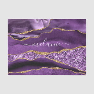 Papel de seda con nombre Agata Violeta Purpura Dor