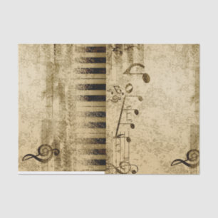 Papel de seda con notas musicales de pergamino vin