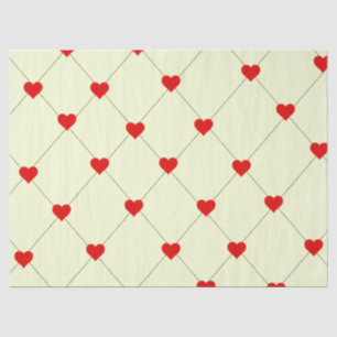Papel de seda con patrón de corazones rojos estéti
