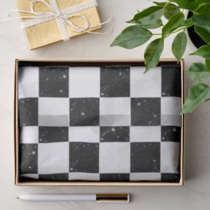 Papel de seda con patrón de cuadros blancos y bril