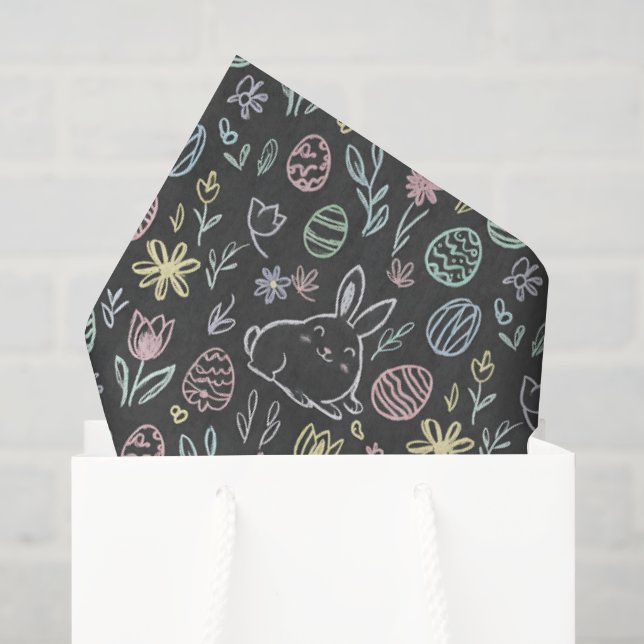 Papel de seda con patrón de doodle de conejo de Pa (Bolsa de regalo)