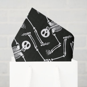 Papel de seda con patrón de esqueleto de Halloween