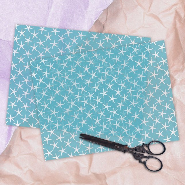 Papel de seda con patrón de estrellas de mar en az (Subido por el creador)
