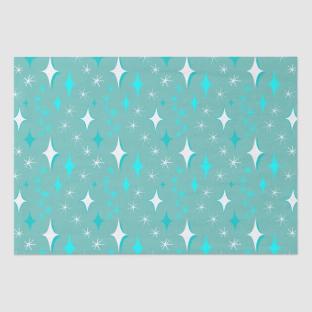 Papel de seda con patrón de estrellas retro en ver (Anverso)