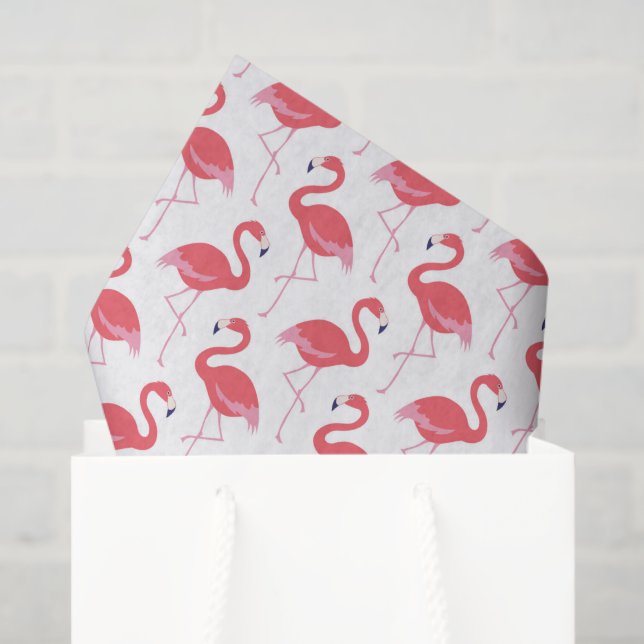 papel de seda con patrón de flamenco rosa (Bolsa de regalo)