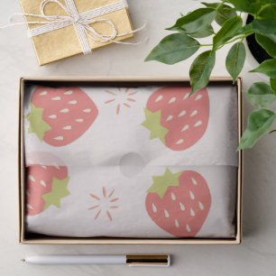 Papel de seda con patrón de fresas dulces