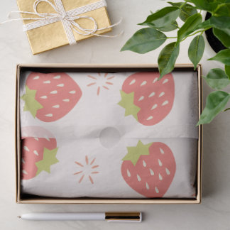 Papel de seda con patrón de fresas dulces