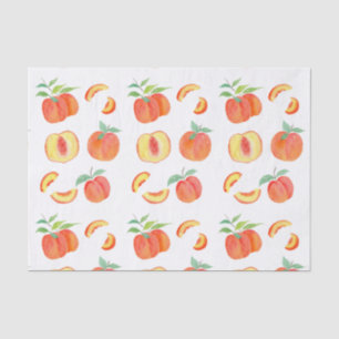 Papel de seda con patrón de melocotón acuarela