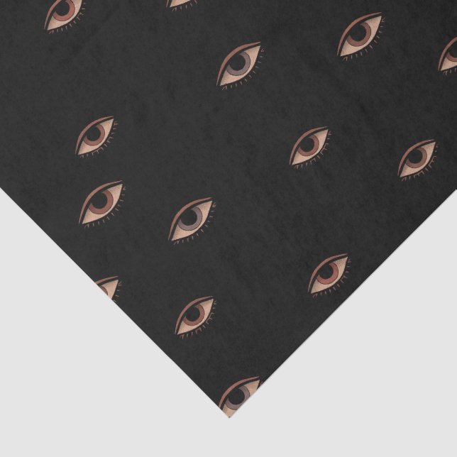 Papel de seda con patrón de ojo oscuro (Detalle)