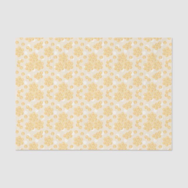 Papel de seda con patrón de panal de abeja amarill (Anverso)