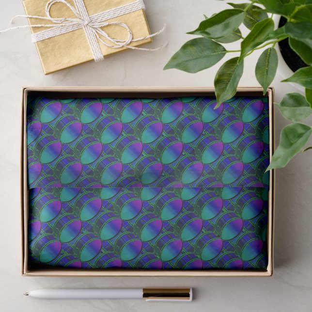 Papel de seda con patrón de tonos azules para bomb (Regalo )