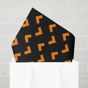 Papel de seda con patrón naranja y negro