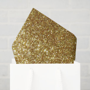 Papel de seda con purpurina dorada