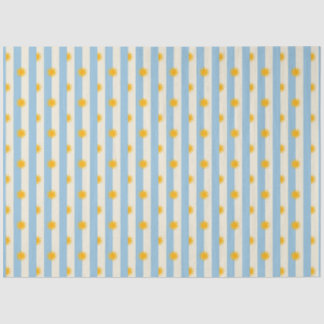 Papel de seda con raya de crema azul y explosión d