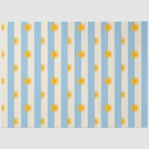 Papel de seda con raya de crema azul y ráfaga de s