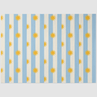 Papel de seda con raya de crema azul y ráfaga de s