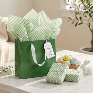 Papel de seda con rayas blancas y verde primavera 