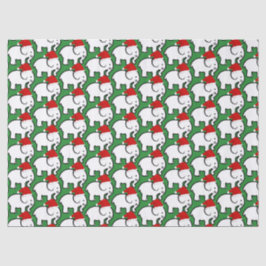 Papel de seda con sombrero de Santa Elefante Blanc