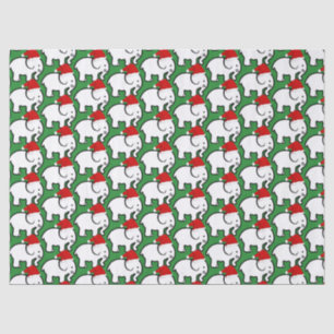Papel de seda con sombrero de Santa Elefante Blanc